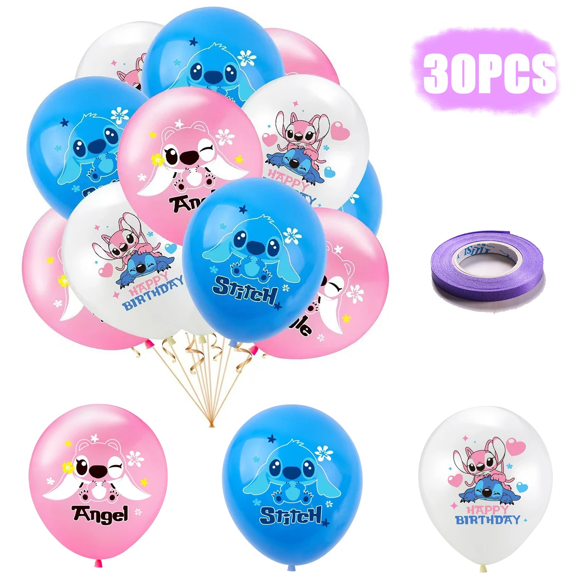 

12Inch Disney Lilo and Stitch Latex Balloon Children Boy Girl's Birthday Party Decoration Baby Shower Helium Globos Supplies