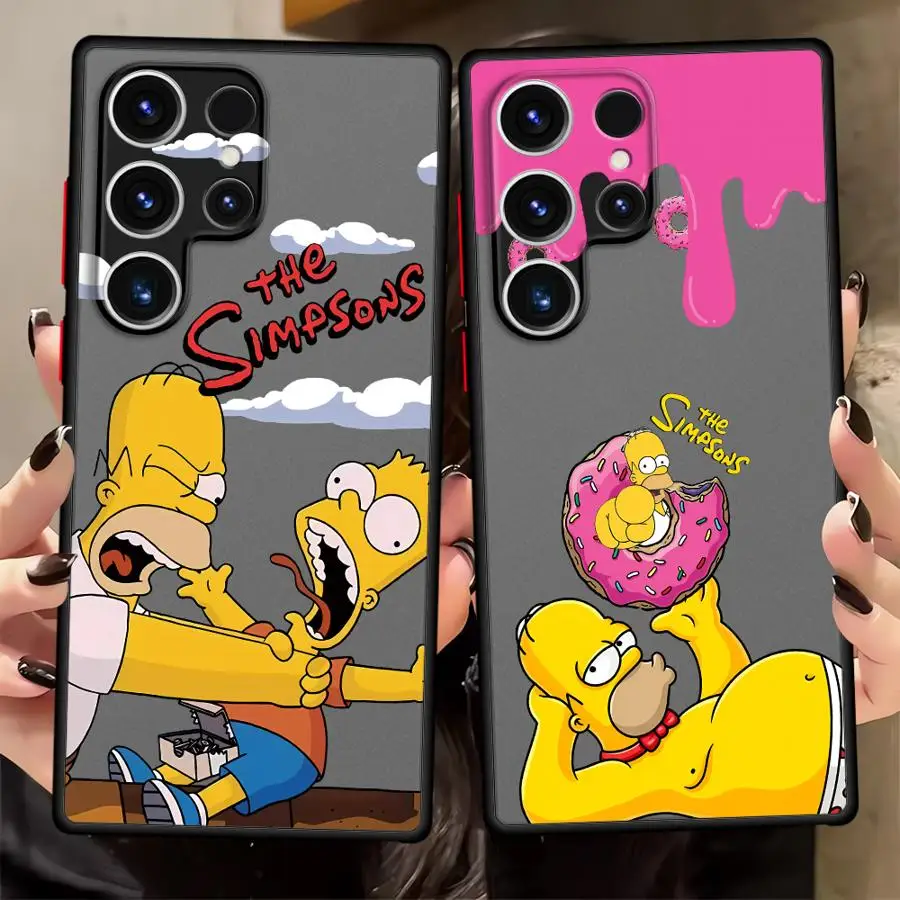 Die Simpsons Cartoon-Hülle für Samsung Galaxy S24 Plus Note 20 Ultra 10+ S26 S22 S25 Ultra S20 FE S23 FE S21 Funda Rückseitige Handyhülle