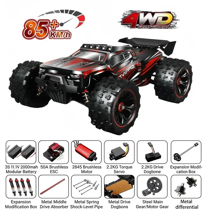 9522-1:14 85KM/H or 50KM/H 4WD RC Car with LED Remote Control Cars High Speed Drift Monster 4x4 Truck for Kids Wltoys 144001 Toy