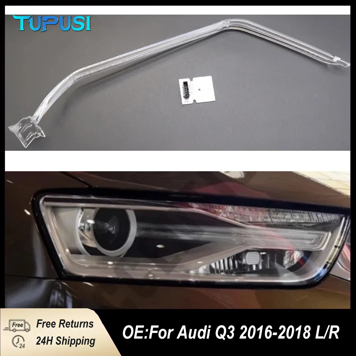 

Для AUDI Q3 2016 2017 2018 DRL Световодная пластина Световодная трубка Фара Дневные ходовые огни Guide Angel Eye