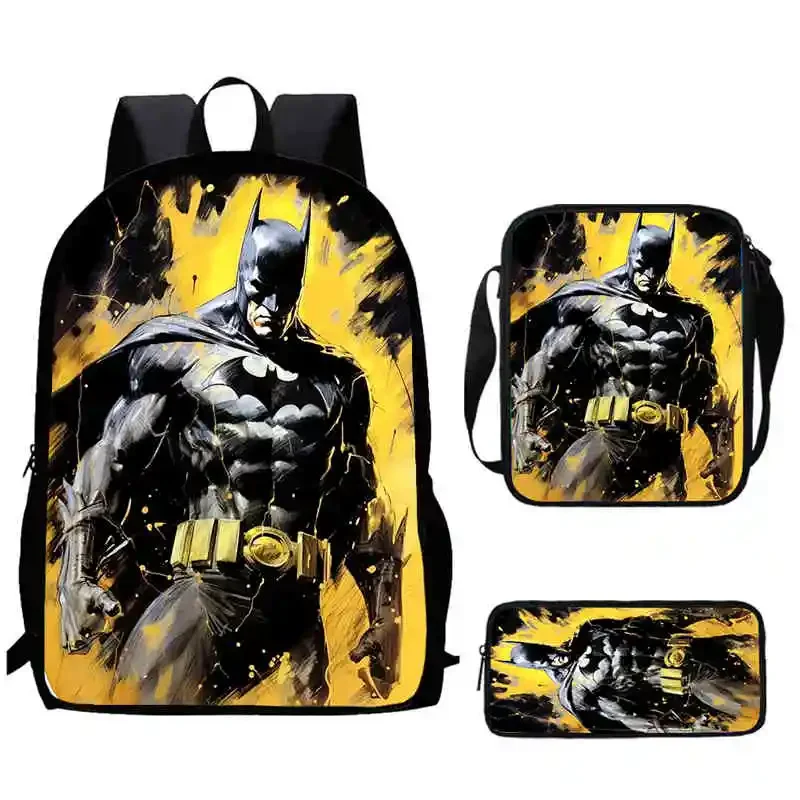 Cartoon Super Hero B-BatmanS Child School Backpack,Shoulder Bags,Pencil Bags For Kindergarten,Best Gift For Boys and Girls