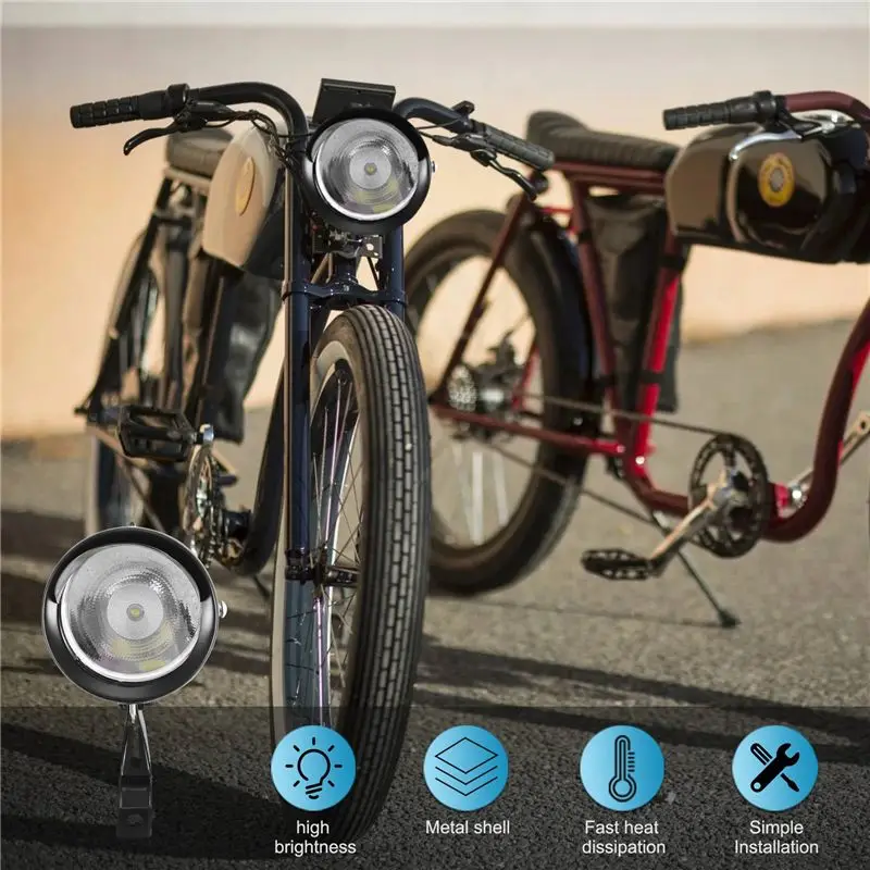 

180 Lumen Bright Retro Bicycle/Bike/Cycling Tricycle Light LED Headlight Safety Lamp