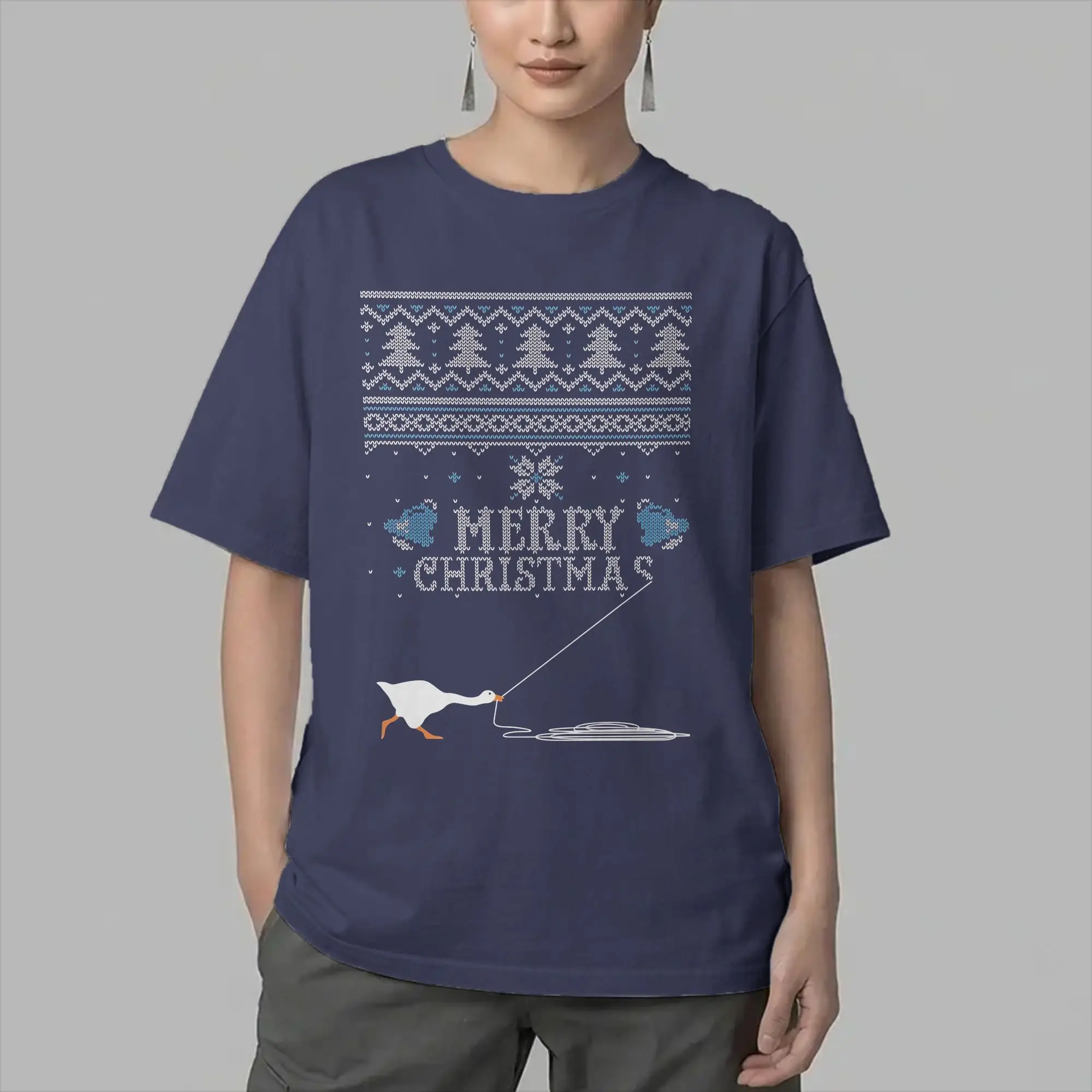 Honked Christmas Untitled Goose T Shirts Men Cotton Novelty T-Shirt O Neck  Tees Short Sleeve Clothes Classic