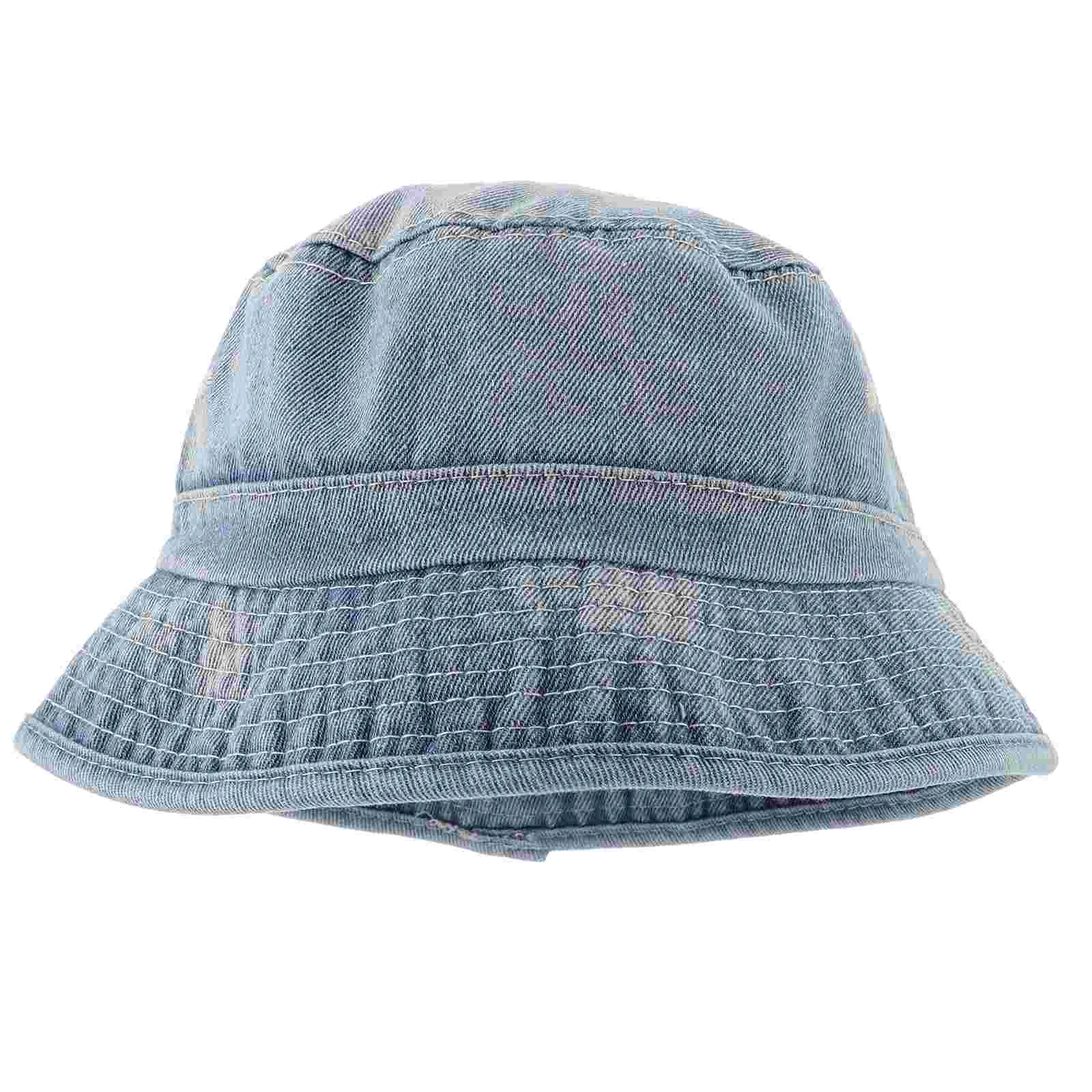 

Cowboy Hat Fisherman's Retro Denim Cap Outdoor Summer Sun Simple Sunscreen Sky-blue Cotton Men and Women