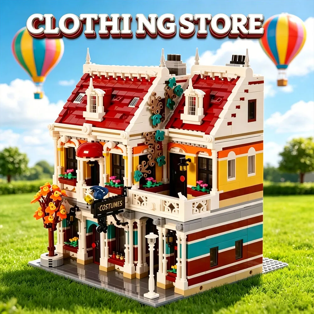 

Moc 89131 Creative Expert IDEAS Street View Clothing Store Brick Modular House Model Building Blocks Kit holiday Gifts 3065pcs