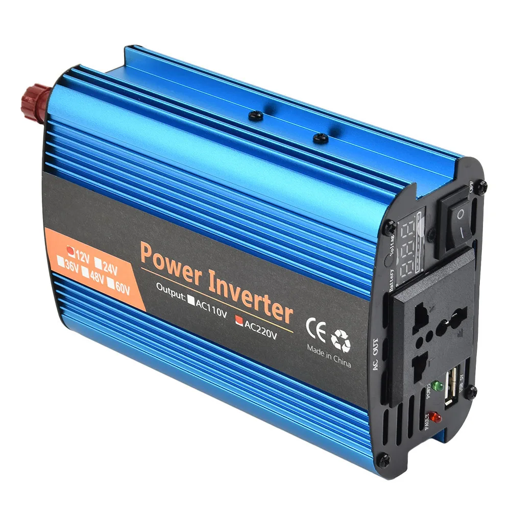 

High Quality Practical To Use Brand New Power Inverter High Power 1 Set 12V/24V-220V 4000W Aluminum Alloy Blue