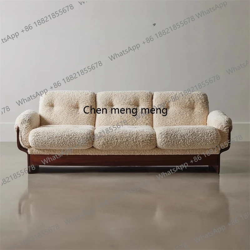

Роскошный современный скандинавский диван из дерева и вельвета, итальянский акцентный диван для гостиной, салона, отеля, 3-местный, мебель для дома