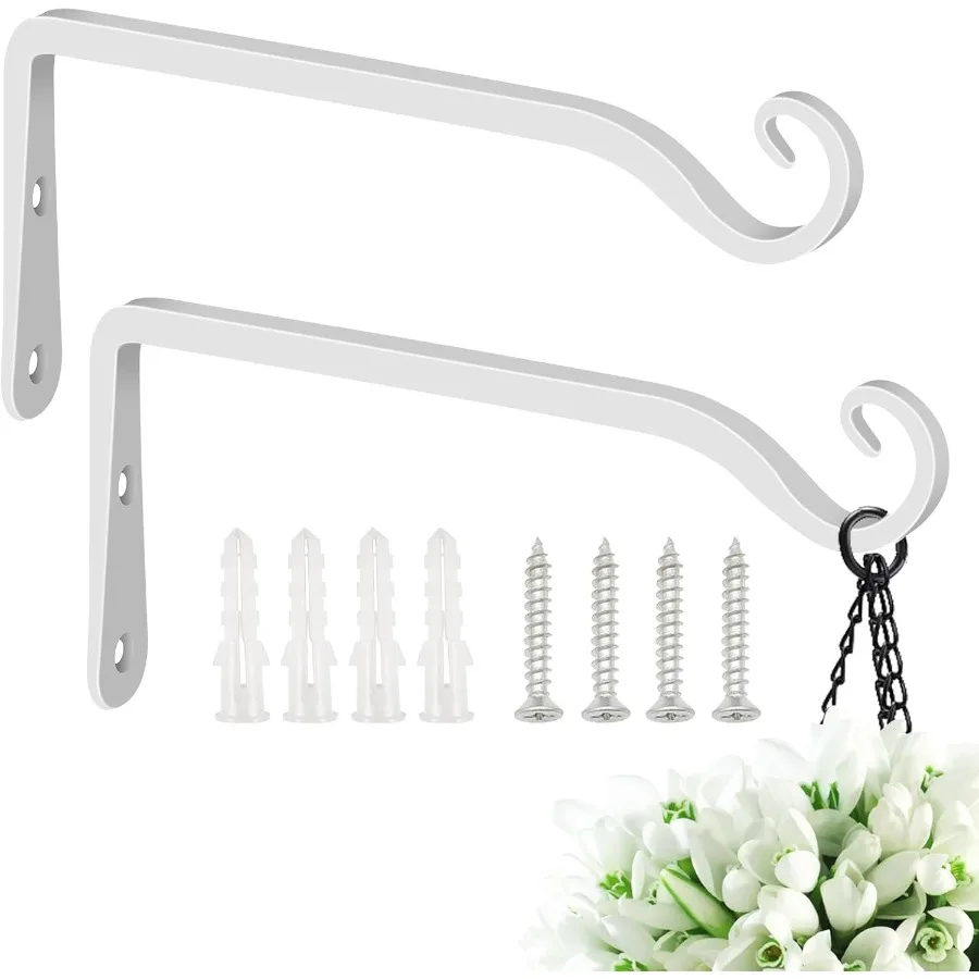 

Hanging Plant Bracket 10 Inch 2 Pack HandForged Plant Hanger for Hanging Bird Feeders Wind Chimes Flower Baskets Lanterns Indoo