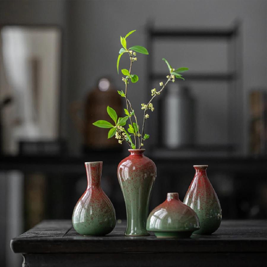 Vase Ornaments Dried Flower Utensils Ceramic Decorations Dining Tables Simple Fresh Home Decor Small