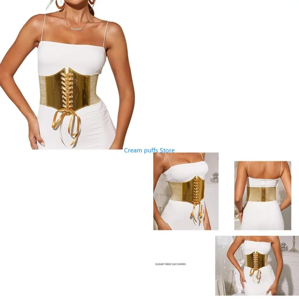 

Эластичный ремень 50L для платья с широким платьем y2k золотой корсет золотой ремень для женщин Золотой ремень для женщин