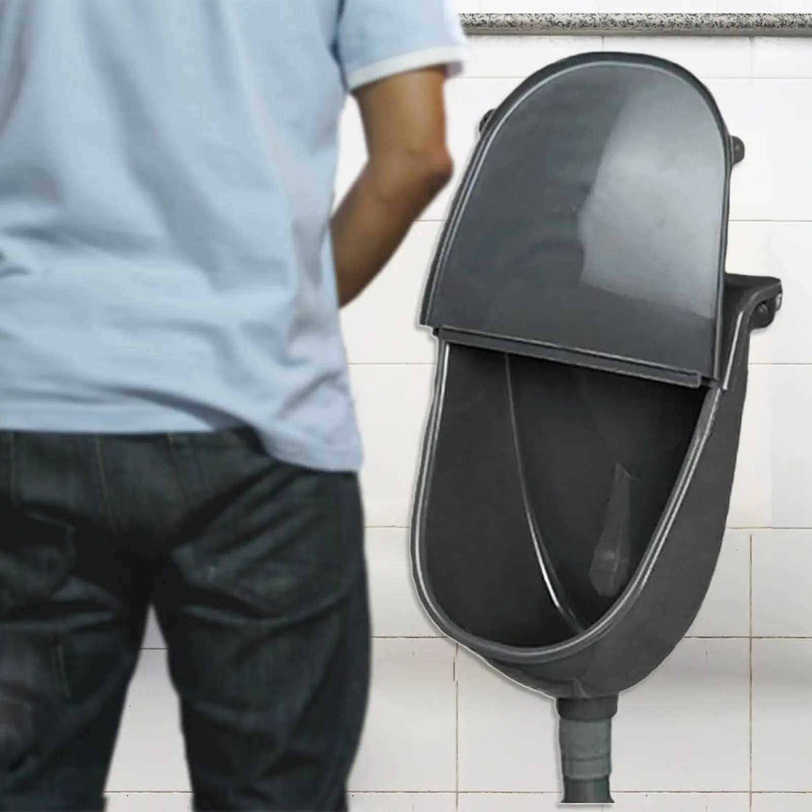 Wall Mounted Urinal Wall Mounted Bathroom Washout Urinal Adjustable Flushing Urine Diverter with Hose for Dorm Vehicle RV