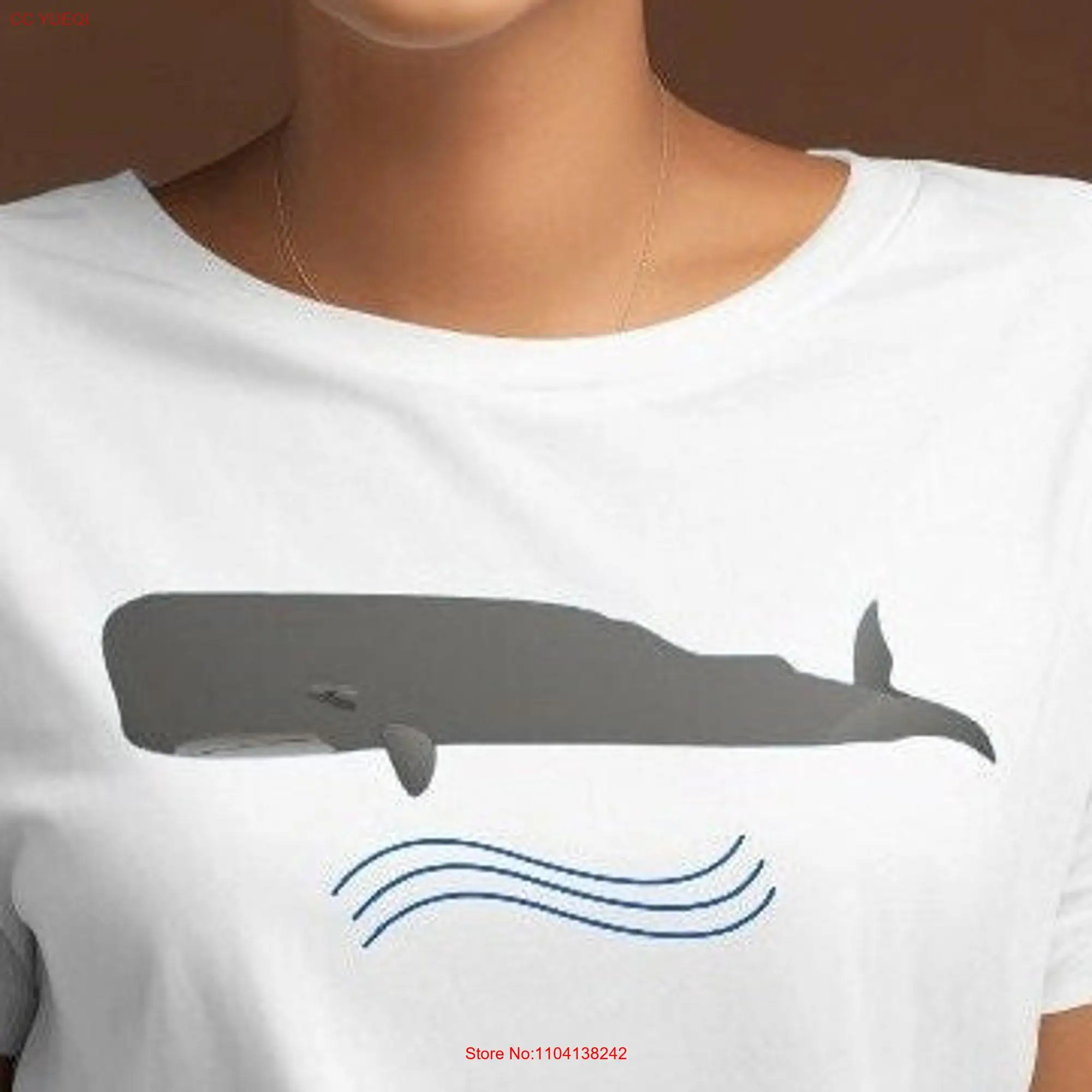 Whale T Shirt Ocean Lover above the Waves Marine Life long or short sleeves