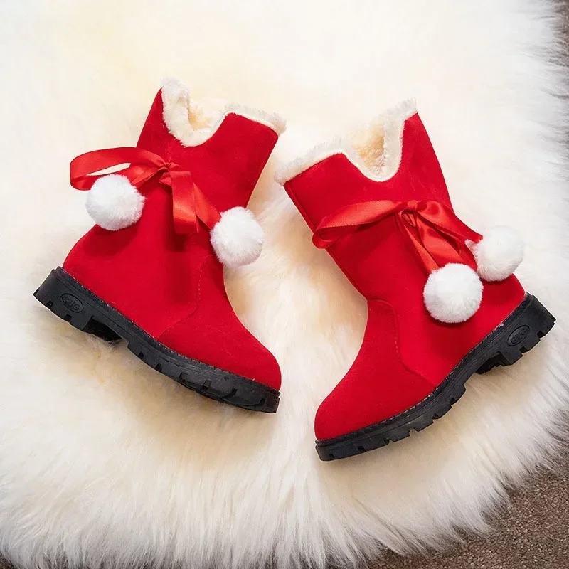 Botas De Nieve Kid Snow Boot Winter Boots Plush Children Cotton Boot Girl Princess Boot Anti Slip Kid Shoes Fashion Padded Boots