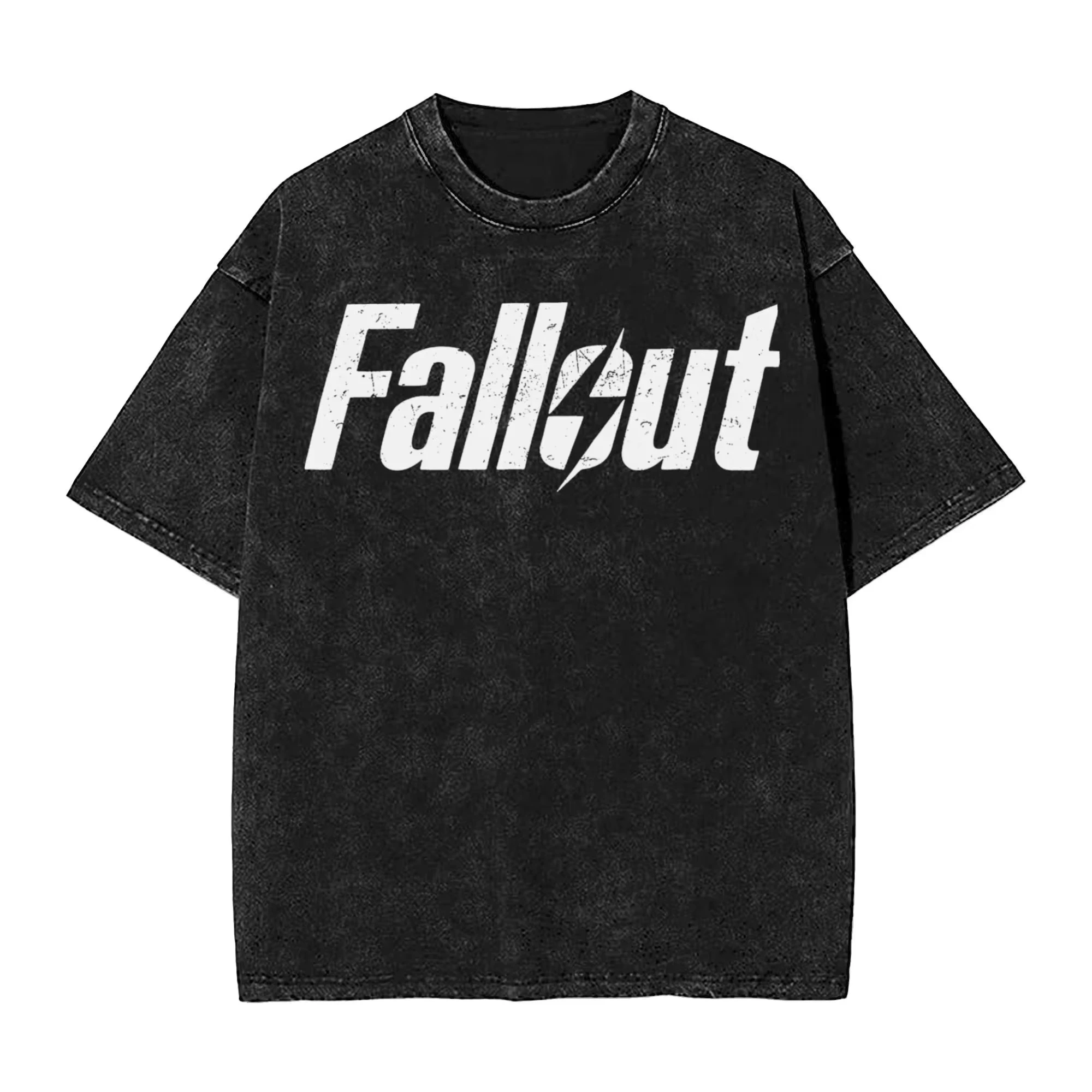 

2025 Washed T Shirt Join The Vaults Fallouts Tec Hip Hop Fashion T-Shirt Streetwear Cotton Printed Tops Tee Shirt for Men