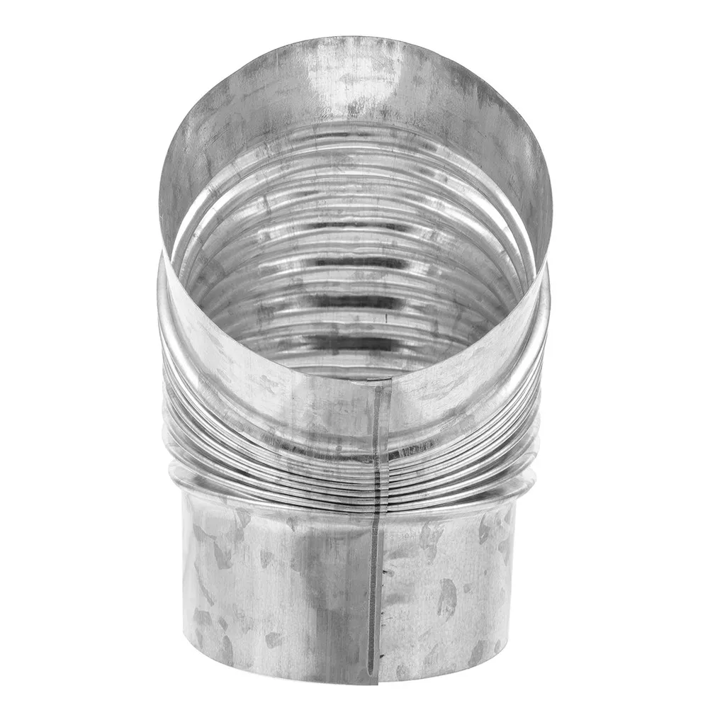 Galvanized Elbow Vent Tube 45 Degree Elbow Connector 15Cm Chimney Duct Adapter Chimney Exhaust Flue Vent Pipe Connector
