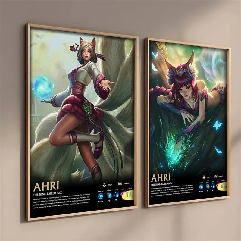 Popular game poster League of Legends characters Japanese Anime Bar cafe Quality room Decor Canva Painting Wall Art posters z312