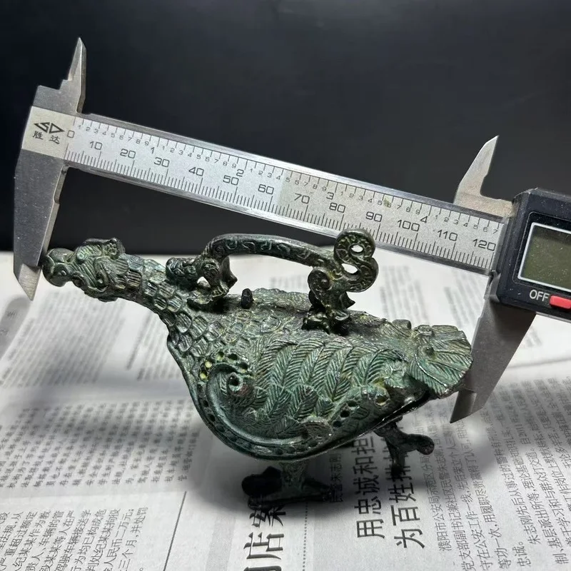 Shanxi Jin Dynasty Zhao Qing Bird Vase Bronze Ornament, Antique Collectible High-End Business Gift Handicraft