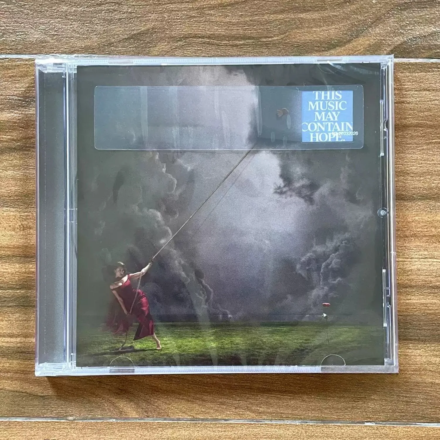 Western Pop Emotional Music CD, Stormy Meadow Red Dress Female Art Photography Themed Cover, High-Quality Track Collection