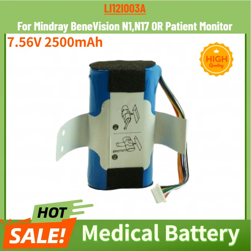 100% New High Quality 7.56V 2500mAh LI12I003A Battery For Mindray BeneVision N1,N17 OR Patient Monitor Replacement Battery
