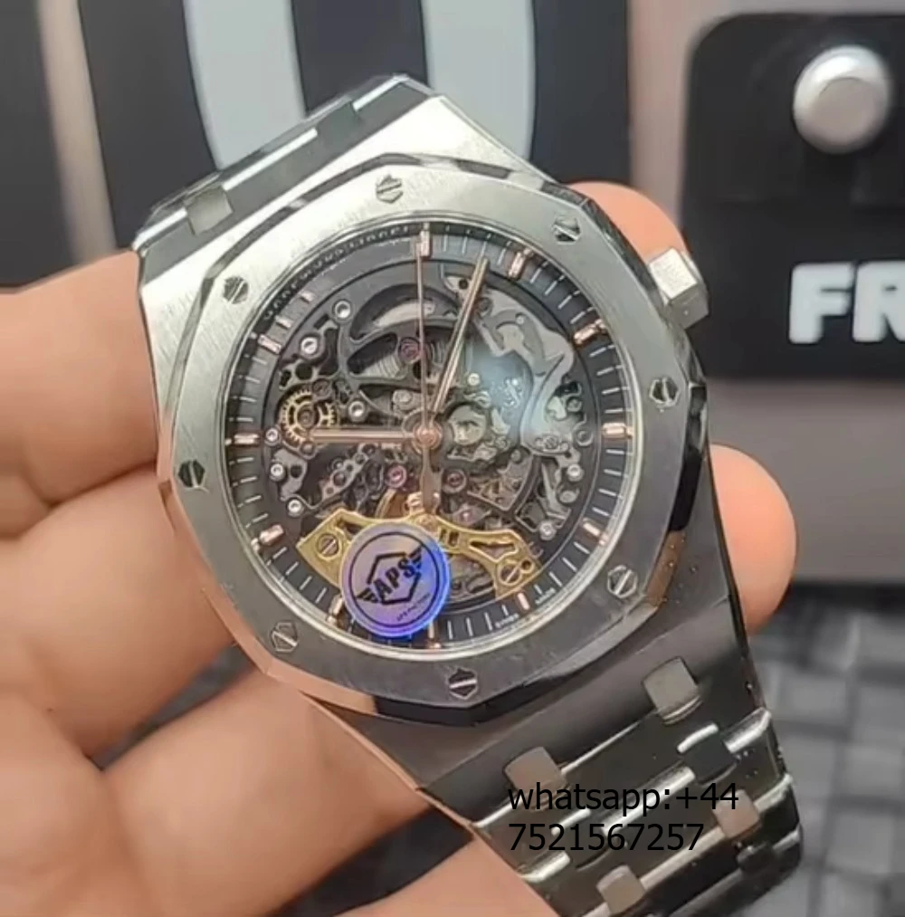 Maßgefertigte APS Fabrik Doppel-Zykloid Ausgehöhlte 41mm 15407 Uhr 904L Luxuriöse Wasserdichte Mechanische Herrenuhr