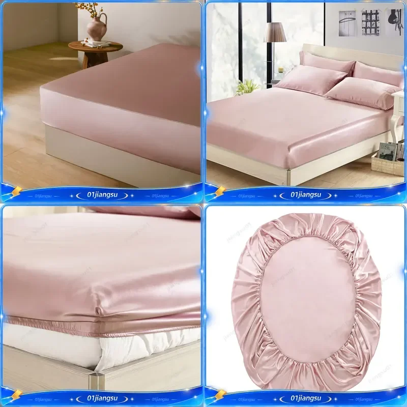 100% Mulberry Silk Fitted Sheet 25MM Extra Deep Pocket Seamless Bedding Luxury Soft Hypoallergenic Skin Care Home Textile