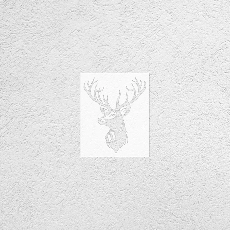 37cm - 62cm Reusable Stencil For Painting Custom Plaster Wall Pattern DIY Decor Decorative Silhouette Deer Antler S566