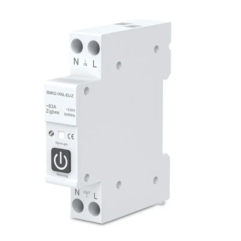 

【A43M】TUYA 63A 1P+N Zigbee Smart Circuit Breaker With Metering Smart Home Wireless Remote Control Smart Life Alexa Home