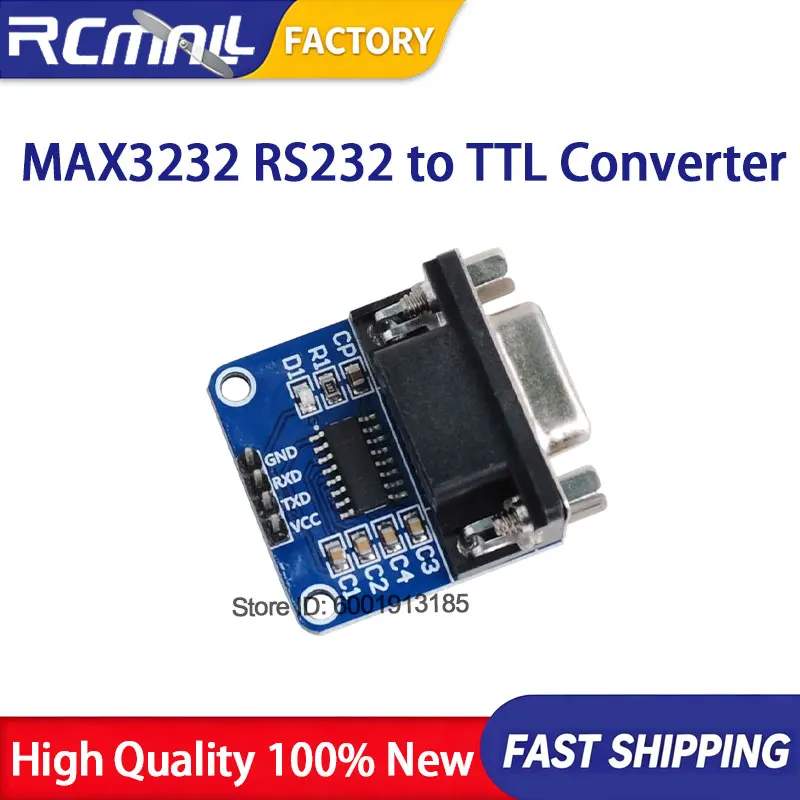 MAX3232 RS232 to TTL Converter Board 3.3V/5V Serial Port Module for Arduino STM32 PLC DIY Communication Chip with Pin Header