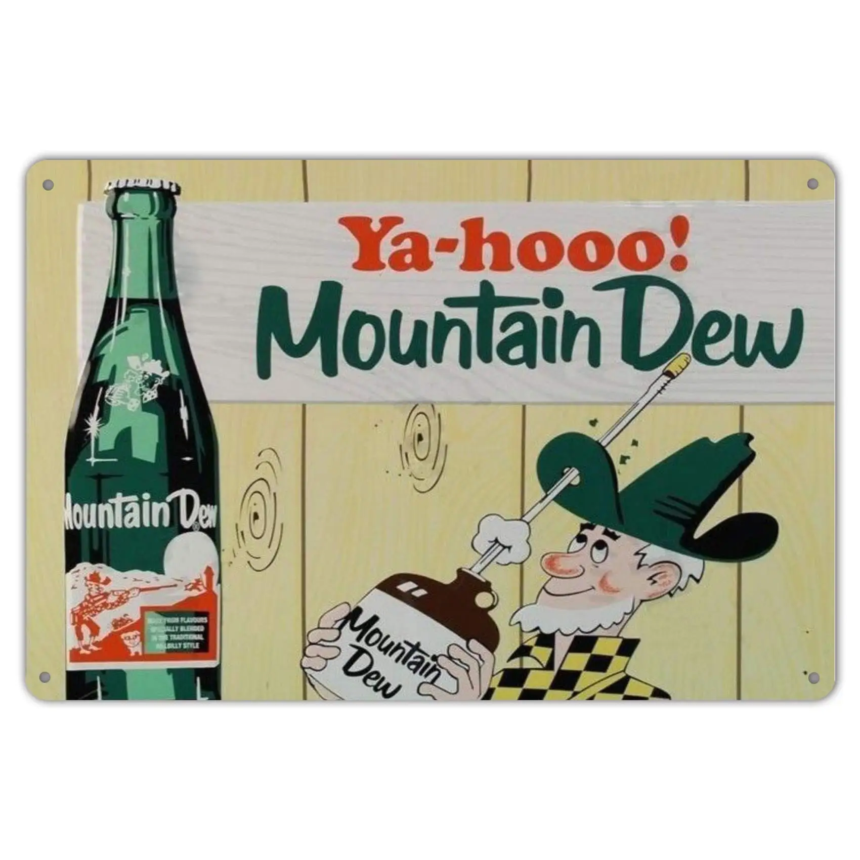 Vintage Metal Tin Sign Mountain Dew Soda Pop Store Advertising Vintage Novelty Metal Tin Sign Funny Novelty Kitchen Bar Club Gar