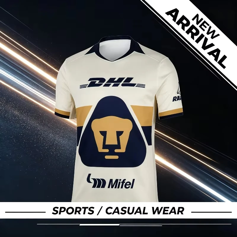 Men Kids Pumas-UNAM Soccer Jersey Short Sleeve Football Shirt 25‑26 Sport Los Felinos Fan Casual Streetwear Summer Top 100‑6XL