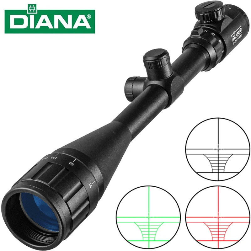 

DIANA AOE 6-24X50 Scope Adjustable Green Red Dot Light Tactical Riflescope Reticle Optical Rifle Sight Hunting Scopes Air Gun