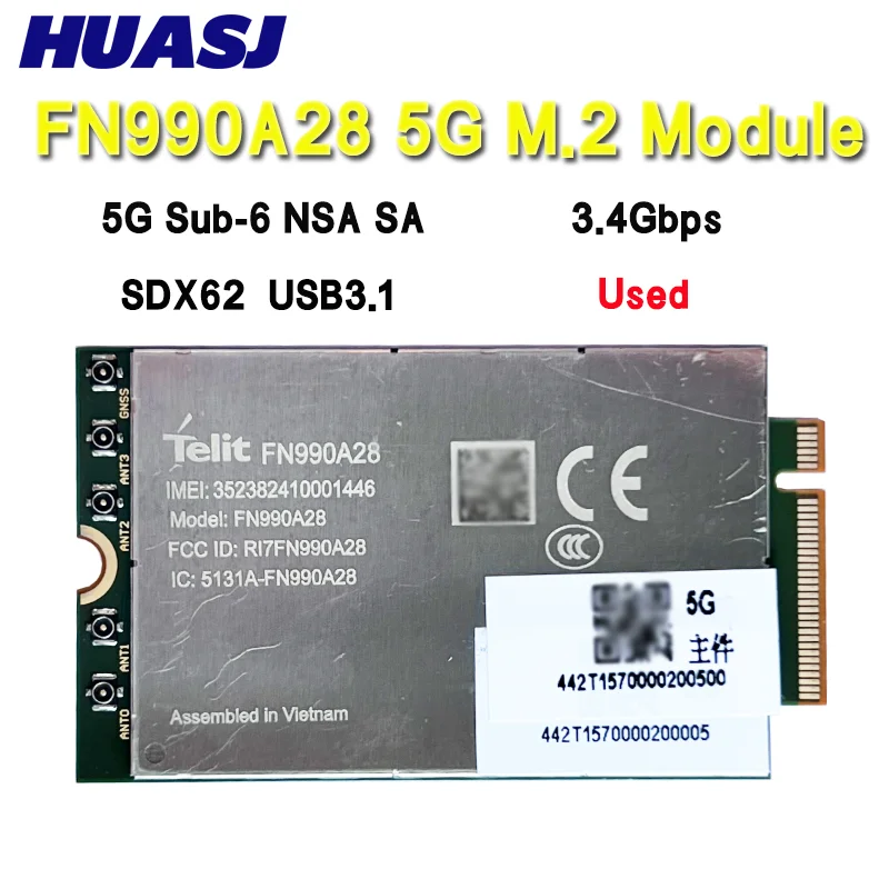 FN990A28 5G Sub-6 NSA SA 5G Module 3.4Gbps  M.2 5G Card USB3.1 LTE 4G For Laptop PC 5G CPE