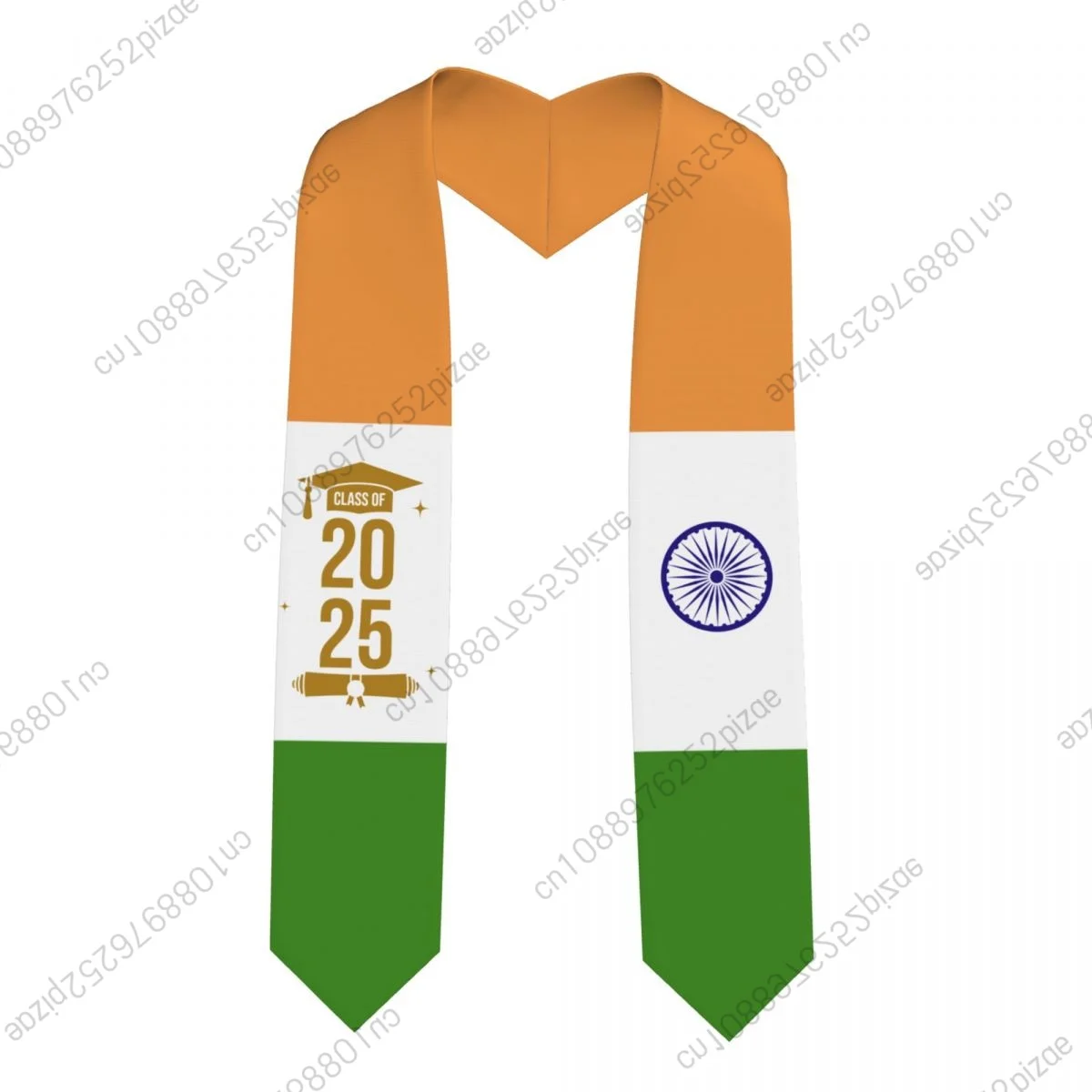 

New India Flag Class Of 2025 183*13CM Graduation Stole Sash Scarf For International Students Proud