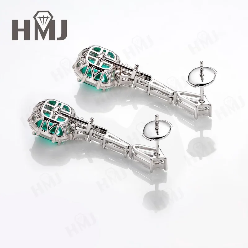 Custom Earrings 10K 14K 18K Cultivated Gemstone Asscher Lab Grown Ruby Sapphire Emerald Birthday Anniversary Gift Hypoallergenic