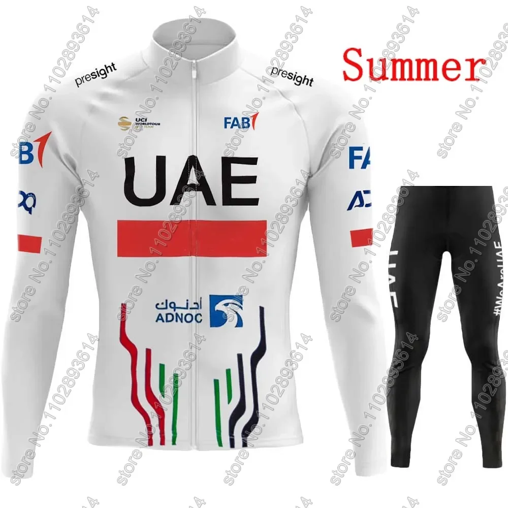 Winter UAE Cycling Jersey 2024 Long Sleeve Team Set Clothing Road Pants Bib Bike Suit MTB Maillot Ropa Culotte