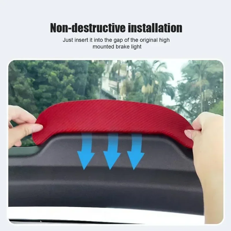 1 قطعة ملصقات السيارات ل تسلا نموذج 3 Y الضوء الخلفي ملصق عالية شنت الفرامل ضوء الإسقاط مجلس العلوي الذيل ضوء شعار مائي #6