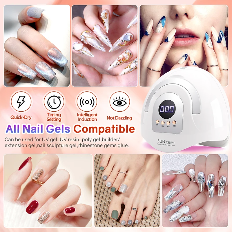 SUN X20 MAX Nail Dryer Machine 320W UV LED Lamp for Nails 72LEDS Gel Polish Curing Manicure Lamp With Auto Smart Sensor Nail Art