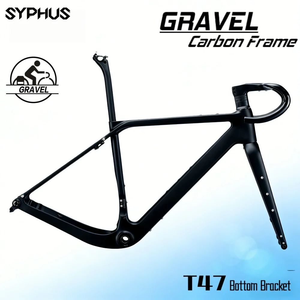 

Карбоновая рама для гравийного велосипеда Syphus 700C под дисковый тормоз, T47, комплект рамы для гравийного/шоссейного велосипеда