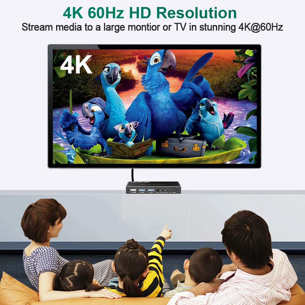 8K HDMI Switcher 2 in 1 Out Audio Extractor Unterstützung Atmos Soundbar SPDIF Toslink RCA Audio Fernbedienung ARC Auto Switch