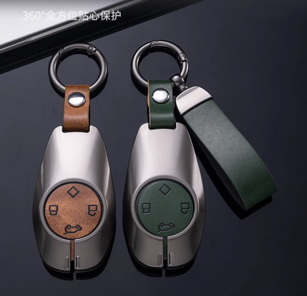 Car Zinc Alloy Leather Key Case Holder Cover Chain For Leapmotor C16 C11 C10 C01 B10 T03 S01 Car Smart Key Shell Accessories