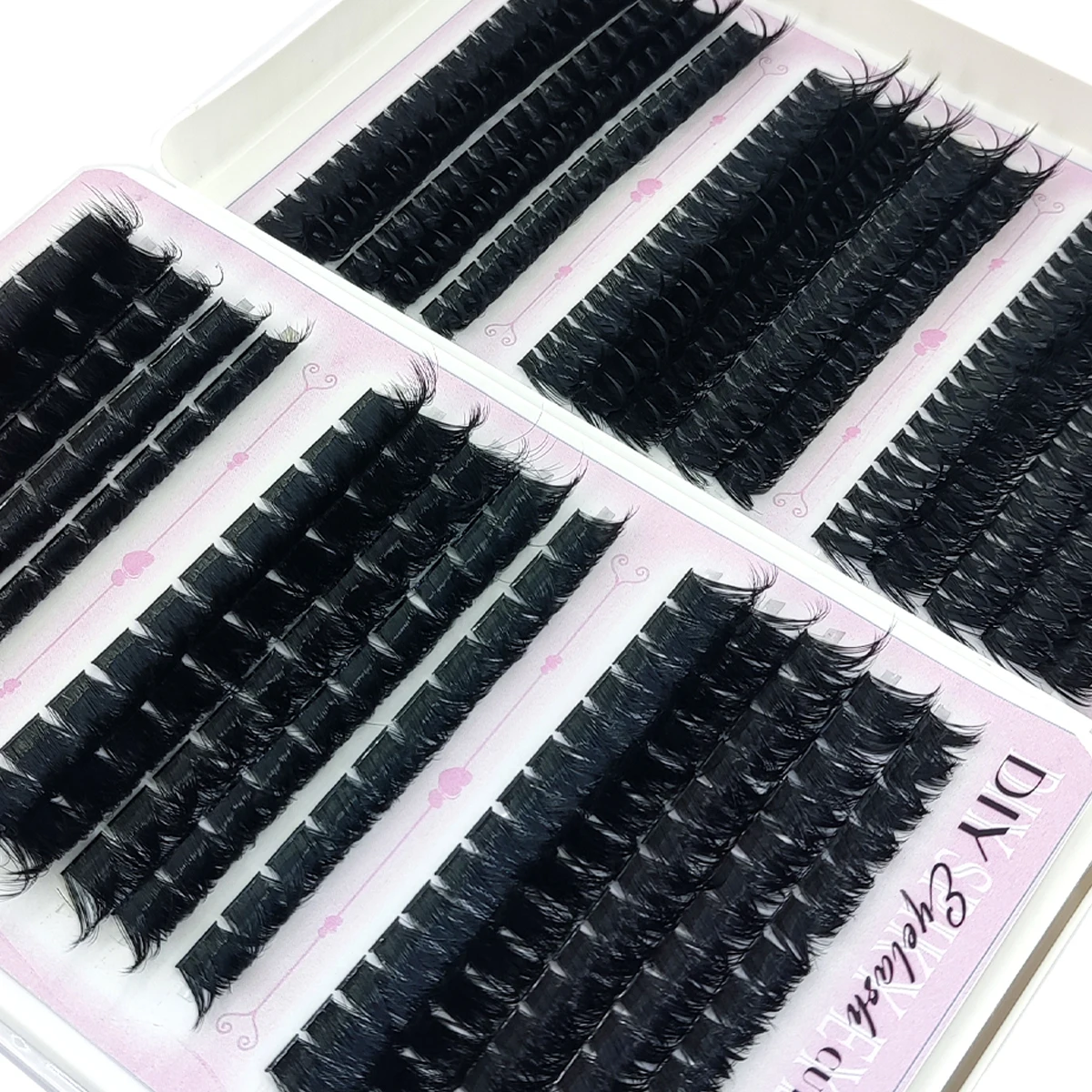 HBZGTLAD 200D-60D Volumen-Wimpernbüschel mit Spitzenenden, 5D Flauschige Wimpernbüschel, Manga-Wimpern, Einzelne Wimpernbüschel, Verlängerte Wimpern – Detail 16