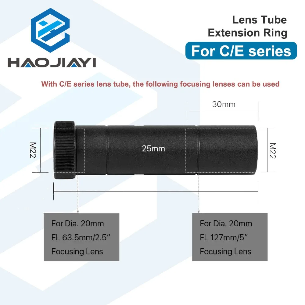 

Удлинительное кольцо трубки объектива серии E. Трубка объектива CO2 O.D.25 мм для объектива D20 F63,5 мм/127 мм для станка для лазерной резки CO2