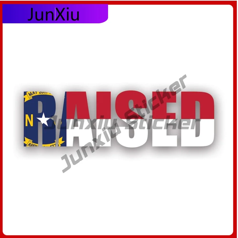 North Carolina Raised State Flag Stickerwaterproof Cool Laptop Waterproof Vinyl Decal For Letter Boxe Fun High Quality Creative