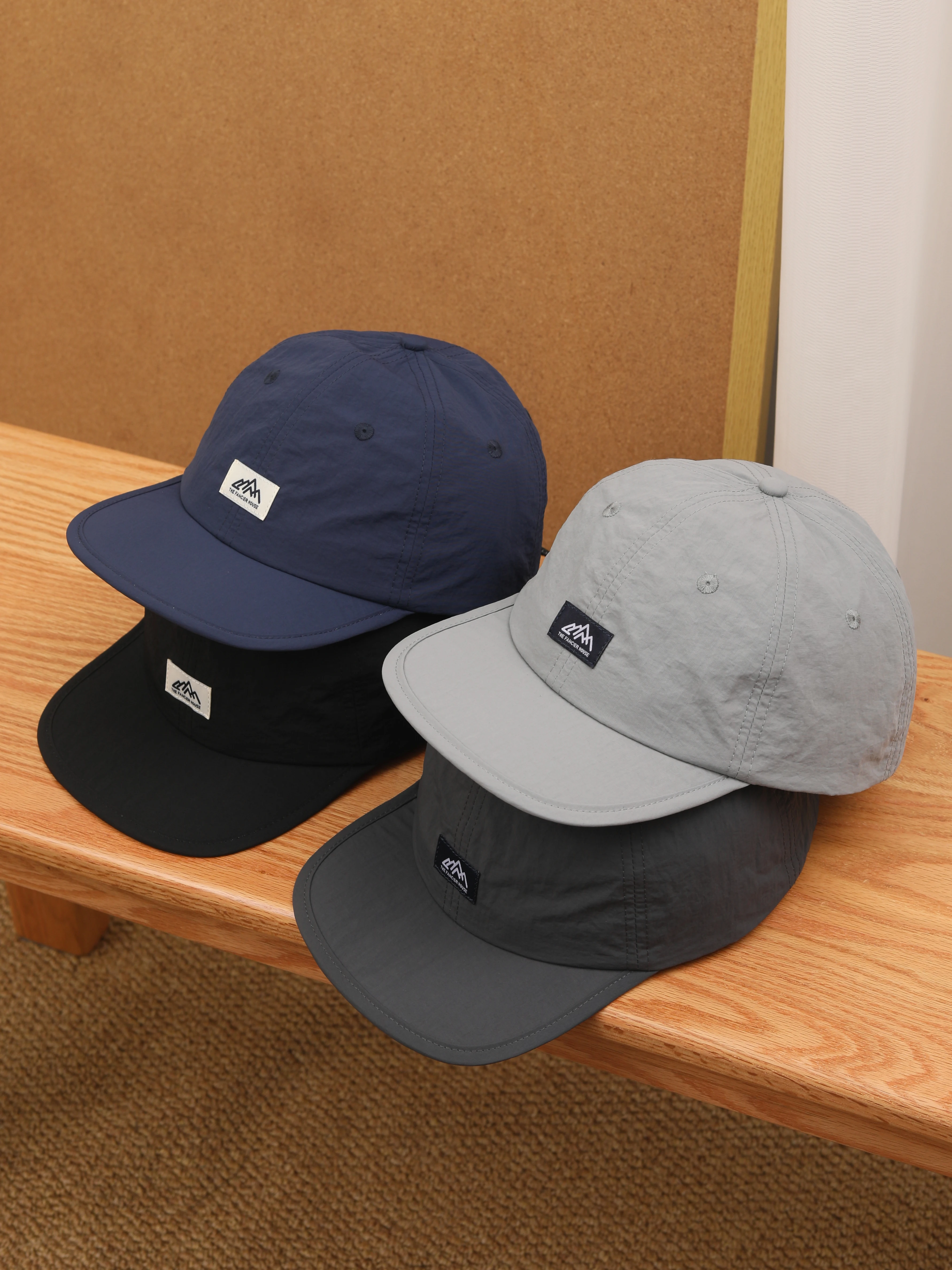 FANCIER STUDIO Quick Dry Baseball Cap 62cm Large Head Diameter Flat Brim Six Piece Unisex Summer Cap Nylon Material