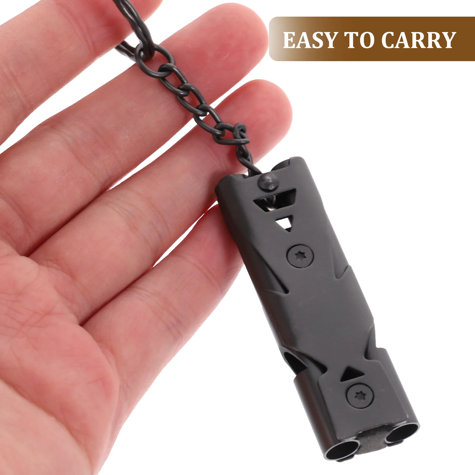 

Whistle Loud Survival Safety Double Tubes Hockey Referee Camping Emergency Keychain Outdoor