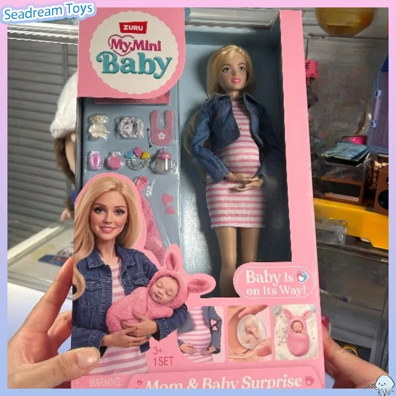 Genuine ZURU My Mini Baby Mom & Baby Surprise Doll Set Role Play Simulation Toy Desktop Ornament Collectible Souvenir Present view 4