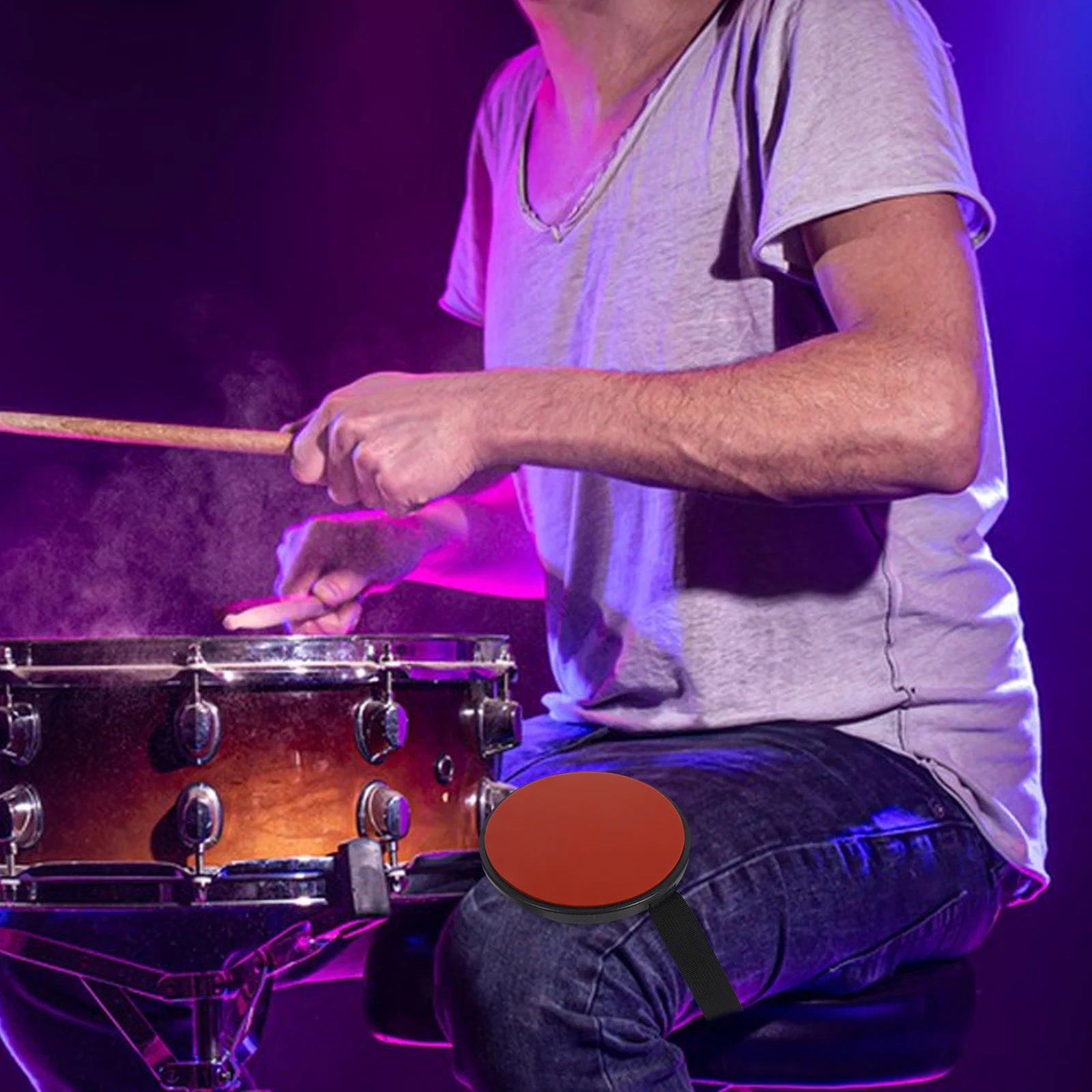 

Silicone Mute Pad Adjustable Anti-Slip Leg Band For Marching Snare Practice Electric Drum Portable Quiet Playing Durable