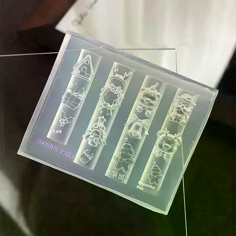 1 قطعة عيد الميلاد ثلج شجرة عيد الميلاد ثلاثية الأبعاد مسمار قالب سانتا كلوز مسمار الزينة Diy بها بنفسك تصميم سيليكون قالب مانيكير مسمار الفن سحر #4