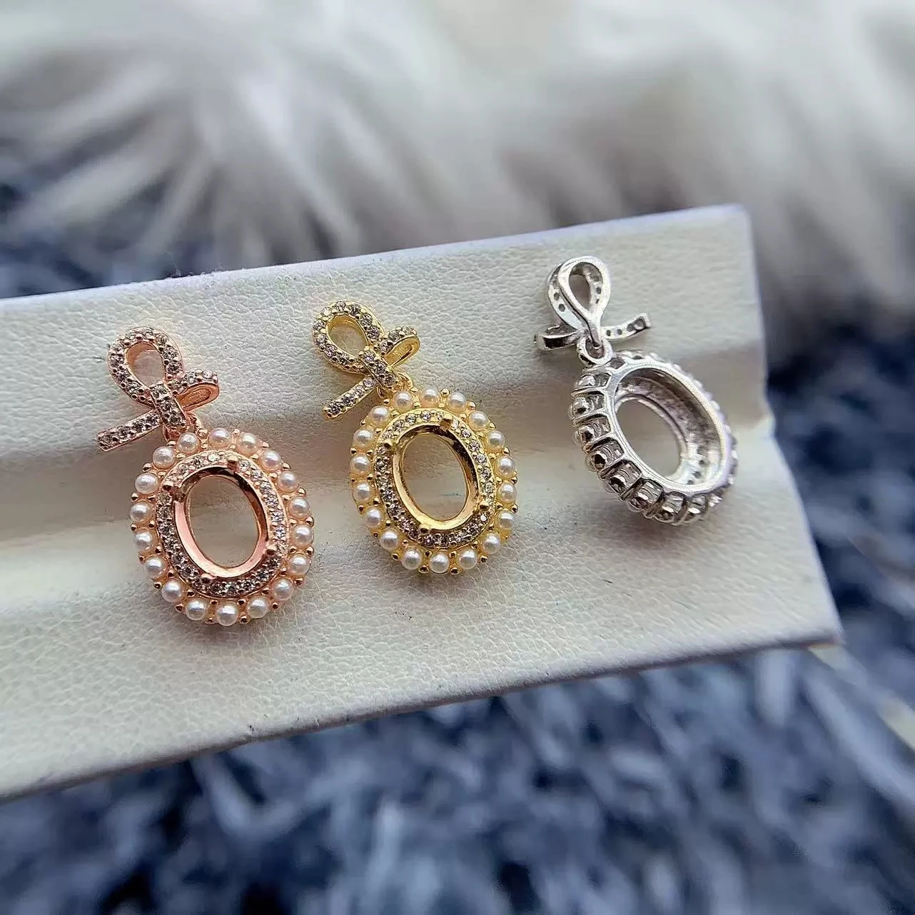 

MeiBaPJ инкрустация овальная 4*6/5*7/6*8 мм S925 стерлингового серебра DIY жемчужный кулон оправы бриллиант принцесса стиль женские ювелирные изделия оптом