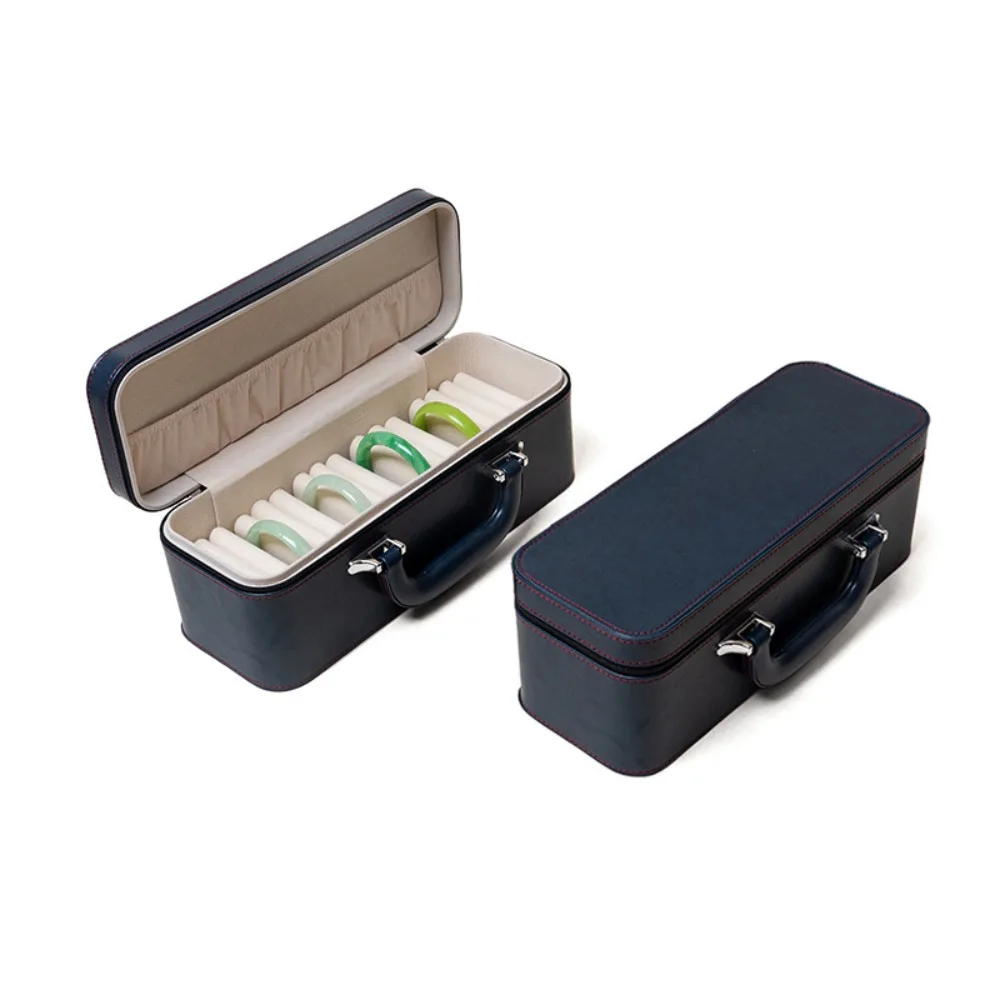 

PU Leather Bracelet Display Box Rings Necklace Holder Jewelry Storage Boxes Organizer Velvet Inner Bracelet Carrying Case